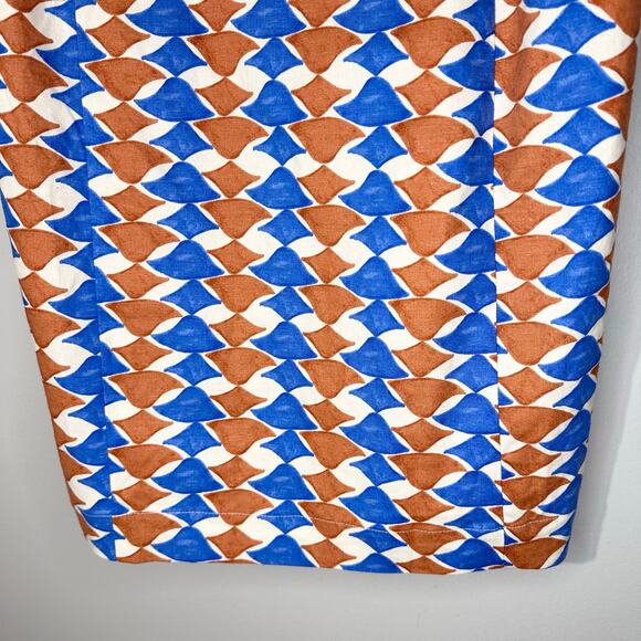 NWT Anthropologie Maeve Ophelia Linen Slim Mini Dress | Blue Brown | SZ 16W‎ - Picture 8 of 13